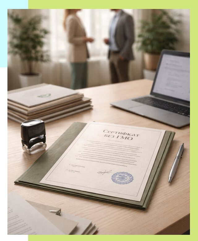 Сертификат без ГМО в Кондопоге от 7614 р. оформить срочно Алешин-Кнп